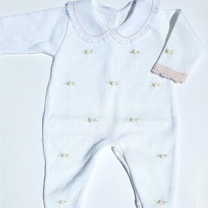 Hand knitted newborn floral outfit